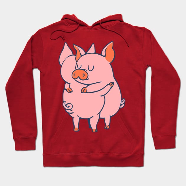 Pig Hugs Hoodie by huebucket